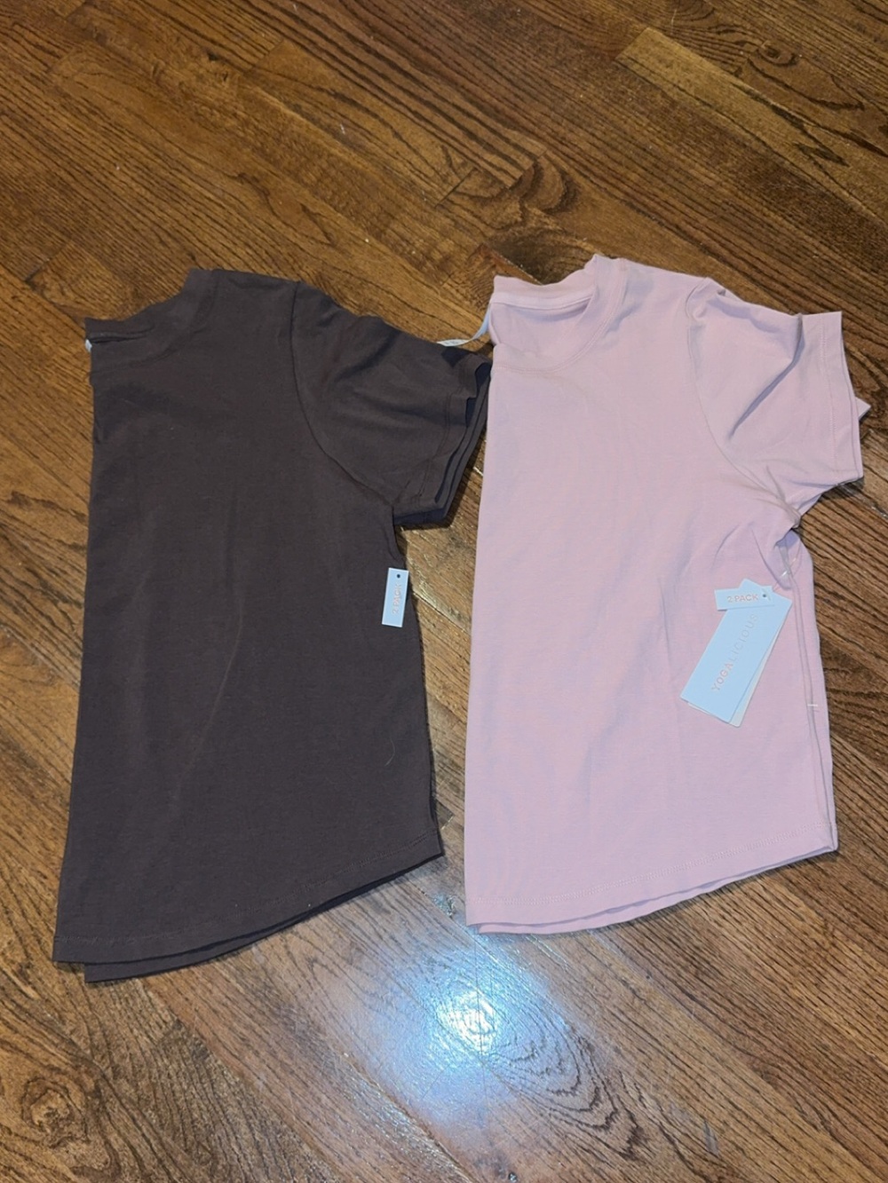 Women’s Yogalicious Short Sleeve Tops - Pink and Brown